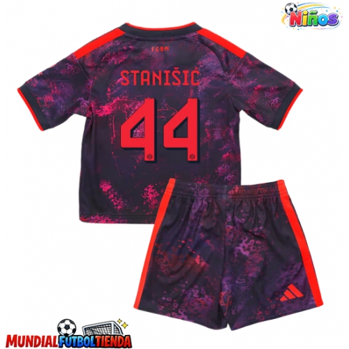Camiseta Bayern Munich Josip Stanisic #44 Tercera Equipación Replica 2026-27 para niños mangas cortas (+ Pantalones cortos)